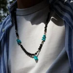 Dandy Street – shop online – collane uomo – collana uomo con ciondolo – collana da uomo con aulite turchese – Luiz