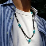 Dandy Street – shop online – collane uomo – collana uomo con ciondolo – collana da uomo con aulite turchese – Luiz