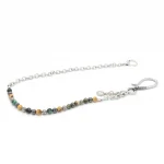 Dandy Street – shop online – accessori uomo – catena portafoglio uomo – pietre naturali paesina – ematite – turchese africano – perle zigrinate placcate argento – pendaglio con monetina – Cayen