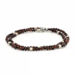Dandy Street – shop online bracciali uomo di tendenza – bracciale uomo in argento – bracciale doppio giro chiusura moschettone – pietre semipreziose occhio di tigre – Redyv