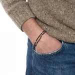 Dandy Street – shop online bracciali uomo di tendenza – bracciale uomo in argento – bracciale doppio giro chiusura moschettone – pietre semipreziose occhio di tigre – Redyv
