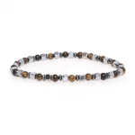 Dandy Street – shop online bracciali uomo di tendenza – bracciale elastico – bracciale uomo realizzato a mano – bracciale pietre naturali ematite occhio di tigre – Barkes