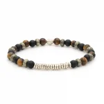 Dandy Street – shop online bracciali uomo di tendenza – bracciale elastico – braccialetto pietre naturali occhio di tigre pirite onice – Malm
