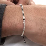 Dandy Street – shop online bracciali uomo di tendenza – bracciale uomo in argento – zirconi incastonati – chiusura macrame – Elizabeth II