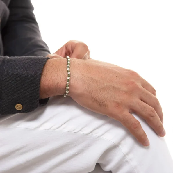 Dandy Street - shop online bracciali uomo di tendenza - bracciale uomo in argento - bracciale chiusura moschettone - Muschio