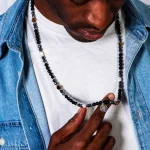 Dandy Street – shop online – collane uomo – collana uomo con ciondolo – pietre naturali onice ematite occhio di tigre – Britos