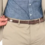 Dandy Street – vendita online – accessori uomo – cintura uomo cuoio artigianale – cintura pelle scamoscaita – borchie navajo – Medallion
