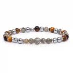 Dandy Street – vendita online – bracciale uomo – pietre naturali occhio di tigre labradorite ematite – Lion