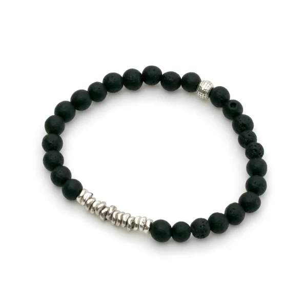 Dandy Street - vendita online - bracciale uomo - pietre naturali pietra lavica - Pietra lavica