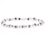 Dandy Street – vendita online – bracciali uomo di tendeza – bracciale stampa argento 925 – filo braided – chiusura moschettone – Argento