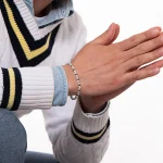 Dandy Street – vendita online – bracciali uomo di tendeza – bracciale stampa argento 925 – filo braided – chiusura moschettone – Argento