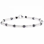 Dandy Street – vendita online – bracciali uomo di tendeza – bracciale stampa argento 925 – filo braided – chiusura moschettone – pietre dure ematite – Noah
