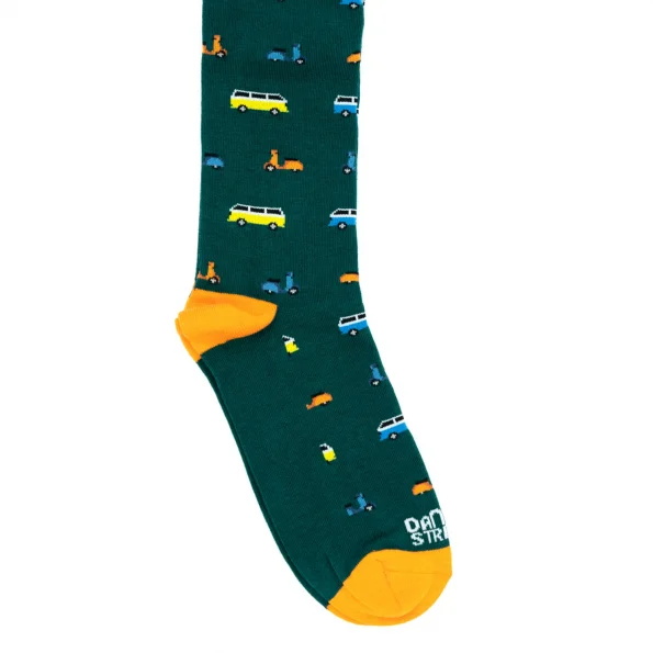 Dandy Street - shop online - accessori uomo calzini uomo cotone - calzini in cotone con lavorazione in fantasia verde scuro