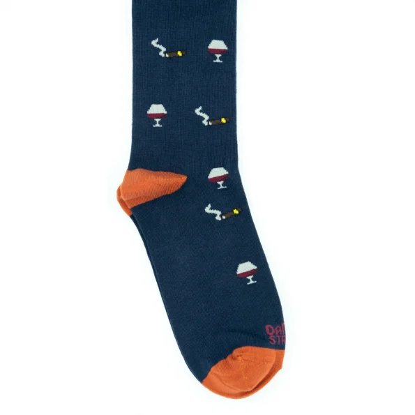 Dandy Street - shop online - accessori uomo calzini uomo cotone - calzino in cotone originale e di classe blu scuro
