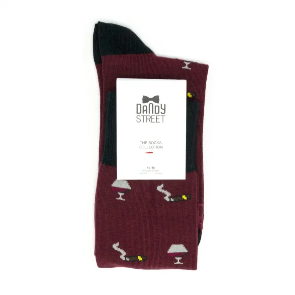 Dandy Street - shop online - accessori uomo calzini uomo cotone - calzino in cotone originale e di classe bordeaux