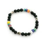 Dandy Street – shop online bracciali uomo di tendenza – bracciale elastico – bracciale estate con pietra lavica – Manitos