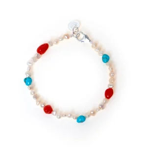 Dandy Street - shop online bracciali uomo di tendenza - Bracciale con perle corallo e turchese - Maer Dandy Street - shop online bracciali uomo di tendenza - Bracciale con perle corallo e turchese - Maer